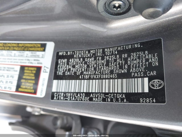Aukcja sprzedaży 2015 Toyota Camry Xle, vin: 4T1BF1FKXFU880465, numer aukcji: 44821903