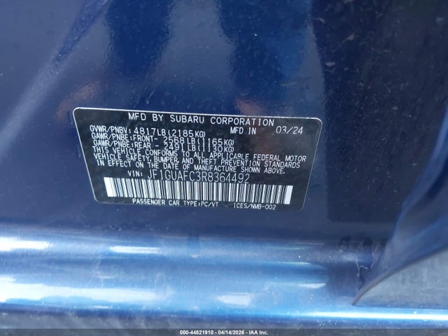 JF1GUAFC3R8364492 Subaru Impreza Sport 5-door