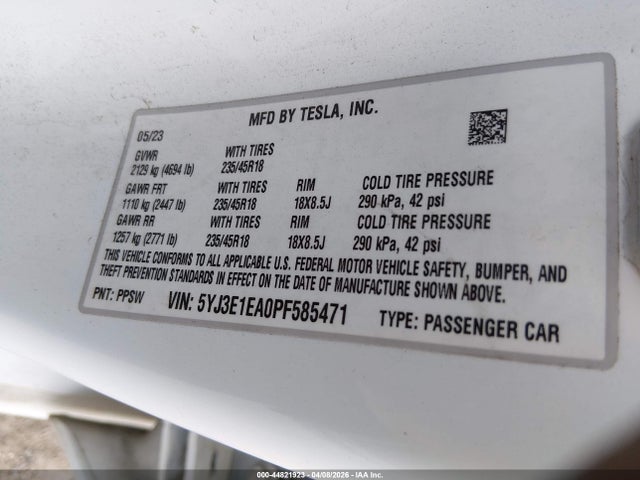 Tesla Model 3 Rear-wheel Drive 2023 5YJ3E1EA0PF585471 Image 9