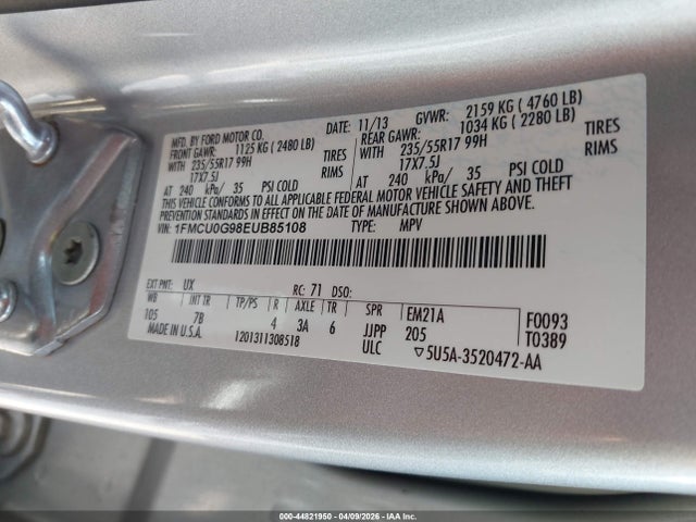 2014 FORD ESCAPE 1FMCU0G98EUB85108 Photo 8