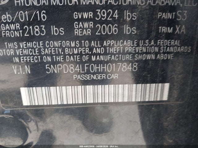 2017 HYUNDAI ELANTRA 5NPD84LF0HH017848 Photo 8