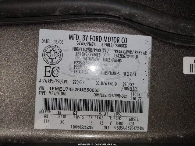2006 FORD EXPLORER 1FMEU74E26UB50665 Photo 8