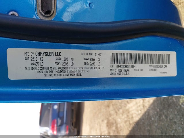 Продажа на аукционе авто 2008 Dodge Caliber R/t, vin: 1B3HE78K88D510394, номер лота: 44822057