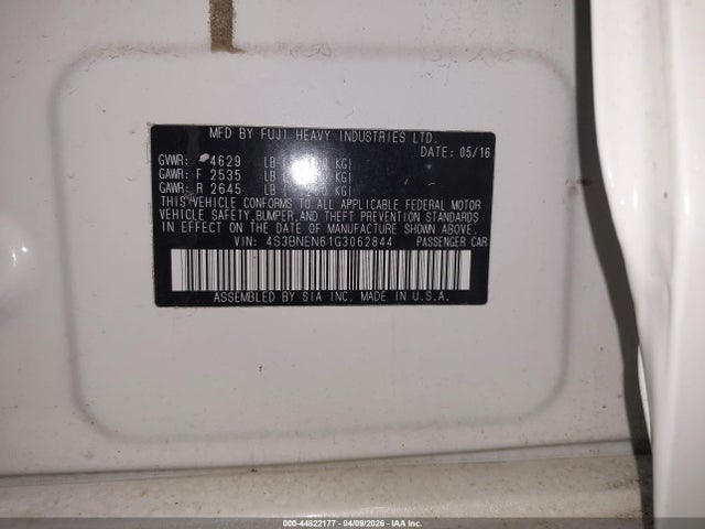 Продаж на аукціоні авто 2016 Subaru Legacy 3.6r Limited, vin: 4S3BNEN61G3062844, номер лоту: 44822177