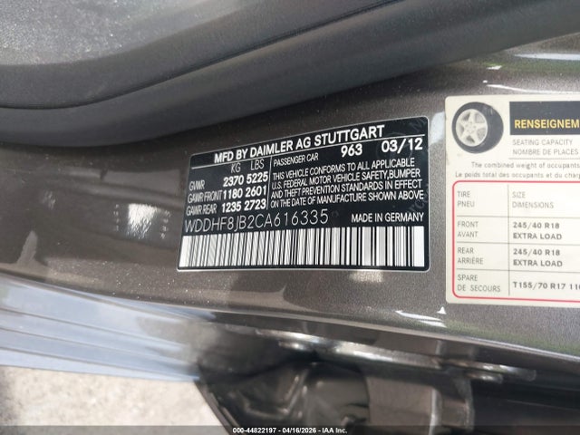 Продажа на аукционе авто 2012 Mercedes-benz E 350 4matic, vin: WDDHF8JB2CA616335, номер лота: 44822197