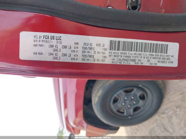 2016 Jeep Patriot Sport მანქანა იყიდება აუქციონზე, vin: 1C4NJPBA0GD700802, აუქციონის ნომერი: 44822282