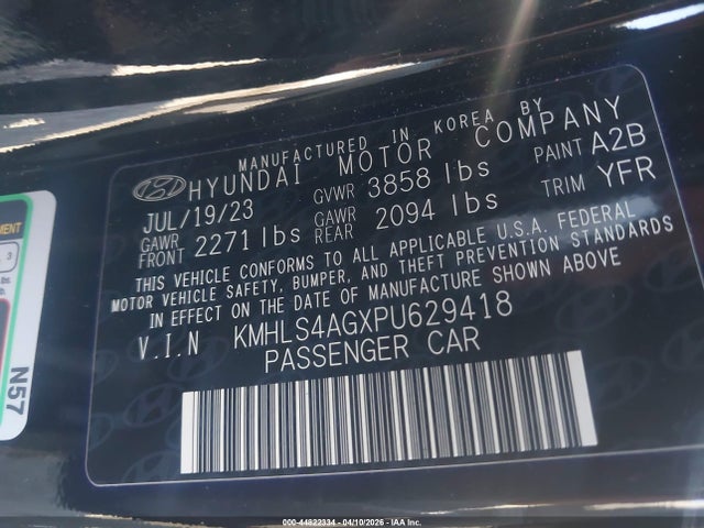 Продажа на аукционе авто 2023 Hyundai Elantra Sel, vin: KMHLS4AGXPU629418, номер лота: 44822334
