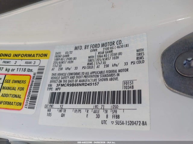 3FMCR9B68NRD45157 Ford Bronco Sport Big Bend
