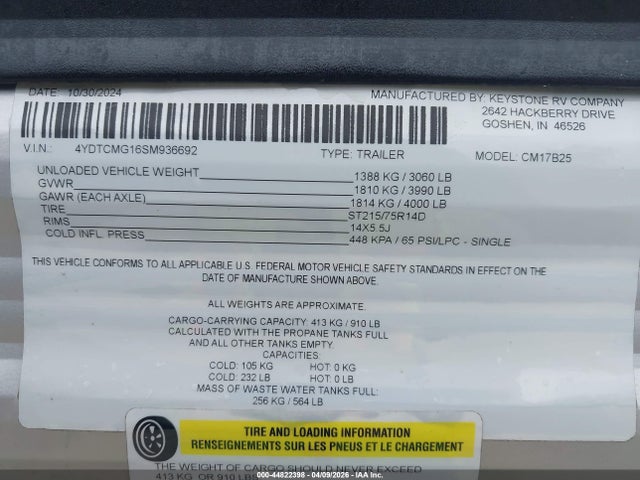 4YDTCMG16SM936692 Coleman Other