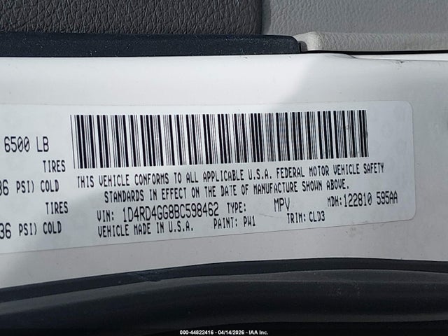Продаж на аукціоні авто 2011 Dodge Durango Crew, vin: 1D4RD4GG8BC598462, номер лоту: 44822416
