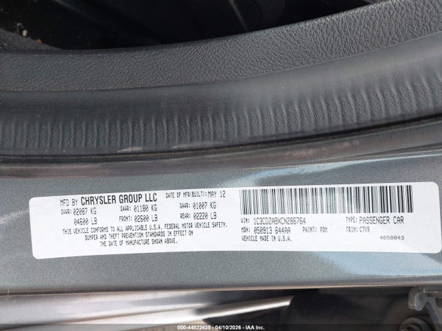 2012 Dodge Avenger Se მანქანა იყიდება აუქციონზე, vin: 1C3CDZABXCN286764, აუქციონის ნომერი: 44822435