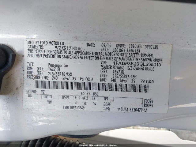 Ford FOCUS SE 2016 1FADP3K23GL205310 Image 9