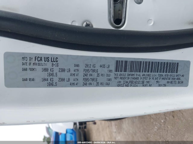 44822492 :رقم المزاد ، 1C4NJPBB1HD121196 vin ، 2017 Jeep Patriot Sport Fwd مزاد بيع