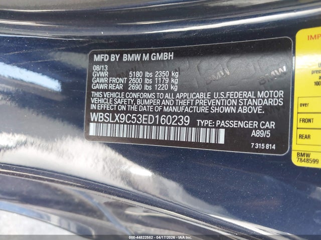 Aukcja sprzedaży 2014 Bmw M6, vin: WBSLX9C53ED160239, numer aukcji: 44822582
