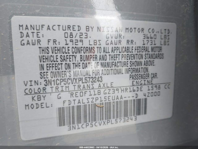Nissan Kicks Sv Xtronic Cvt 2023 3N1CP5CVXPL573243 Image 9