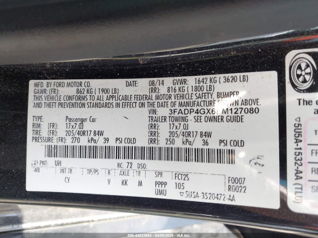 Ford FIESTA ST 2015 3FADP4GX6FM127080 Image 9