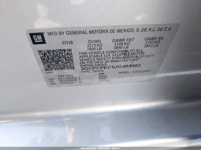 Chevrolet Silverado 1500 Custom 2018 3GCPCPEC5JG494483 Image 9