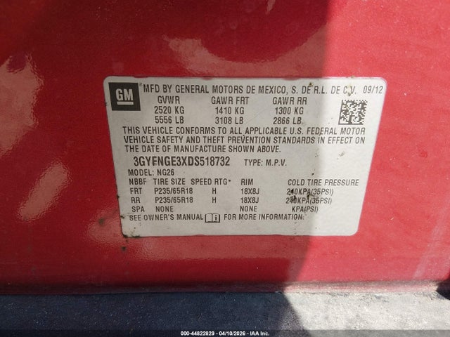 2013 CADILLAC SRX 3GYFNGE3XDS518732 Photo 8