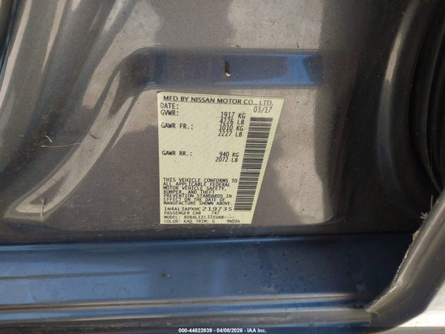 1N4AL3APXHC219735 Nissan Altima 2.5 Sv