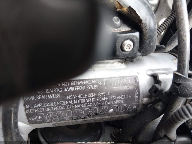 Aukcja sprzedaży 2017 Bmw R Nine T Racer, vin: WB10J2308HZ741036, numer aukcji: 44822888