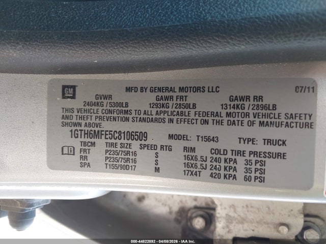 Продажа на аукционе авто 2012 Gmc Canyon Sle1, vin: 1GTH6MFE5C8106509, номер лота: 44822892