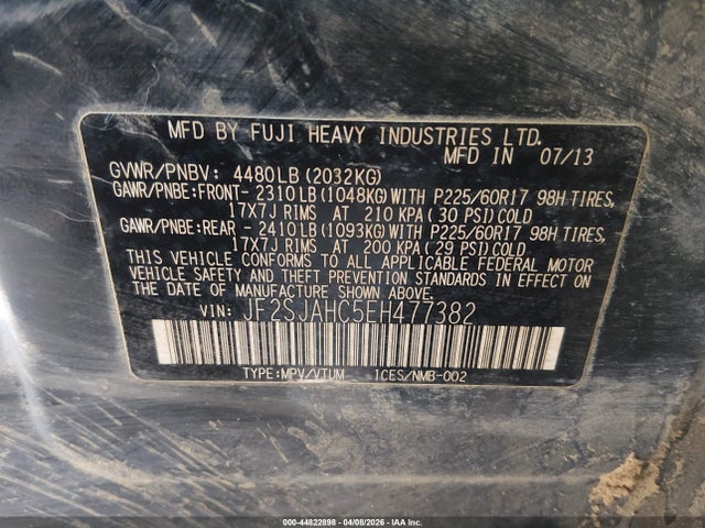JF2SJAHC5EH477382 Subaru Forester 2.5i Limited