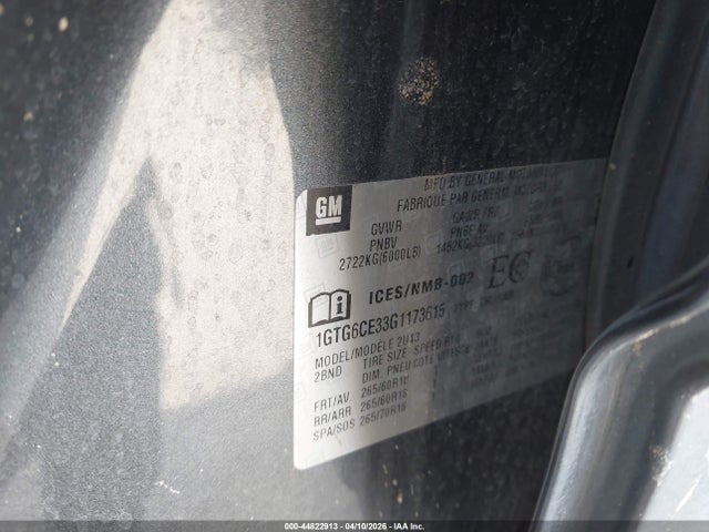 1GTG6CE33G1173615 GMC CANYON SLE