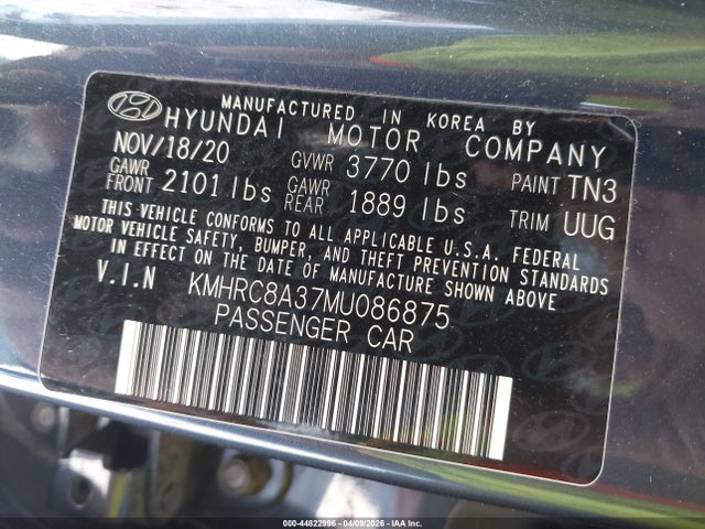 2021 HYUNDAI VENUE KMHRC8A37MU086875 Photo 8