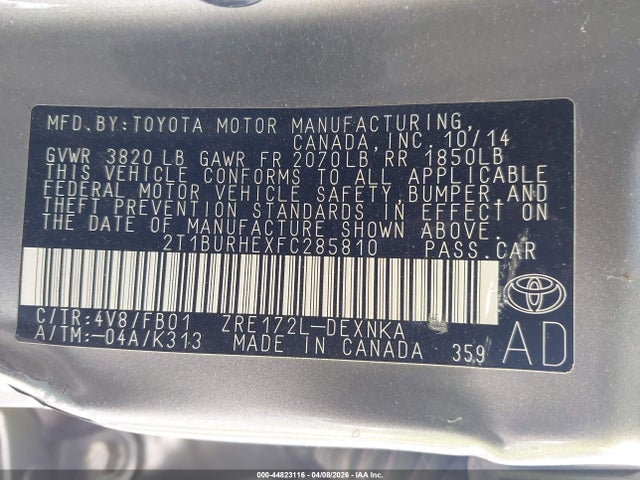 Toyota COROLLA LE 2015 2T1BURHEXFC285810 Image 9