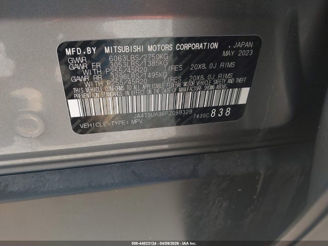 Продаж на аукціоні авто 2023 Mitsubishi Outlander Phev Se S-awc, vin: JA4T5UA96PZ059329, номер лоту: 44823124