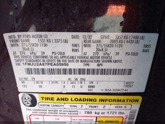 1FMJU2A87PEA05956 Ford Expedition Limited