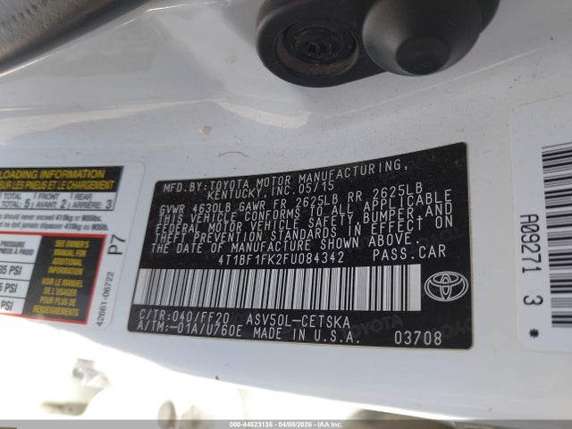 Toyota CAMRY SE 2015 4T1BF1FK2FU084342 Image 9