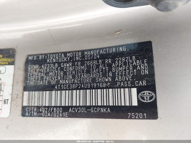 2004 TOYOTA CAMRY SOLARA 4T1CE38P24U919168 Photo 8