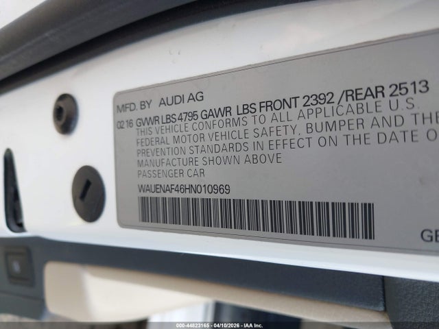 WAUENAF46HN010969 Audi A4 2.0t Premium