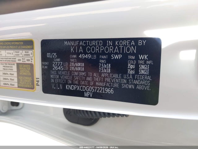 KNDPXCDG0S7221966 KIA Sportage Hybrid Sx-prestige