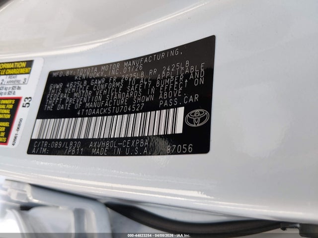 4T1DAACK5TU704527 Toyota CAMRY XSE
