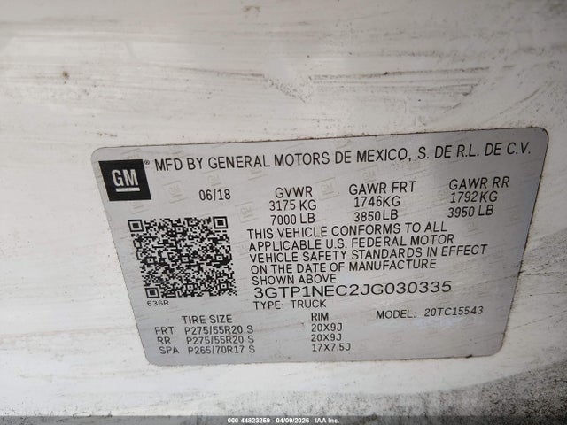 Продажа на аукционе авто 2018 Gmc Sierra 1500 Slt, vin: 3GTP1NEC2JG450774, номер лота: 44823259