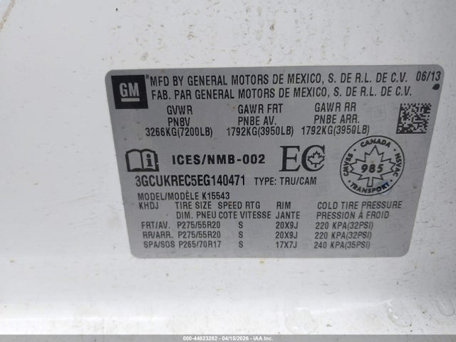 2014 CHEVROLET SILVERADO 1500 3GCUKREC5EG140471 Photo 8