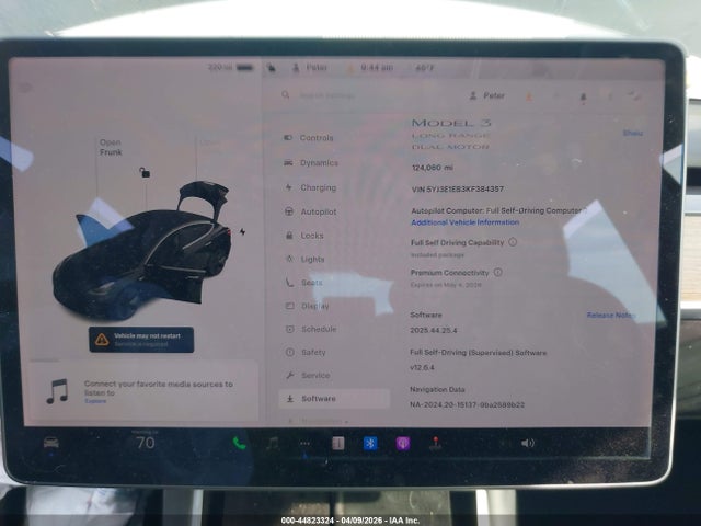 Aukcja sprzedaży 2019 Tesla Model 3 Long Range/performance, vin: 5YJ3E1EB3KF384357, numer aukcji: 44823324