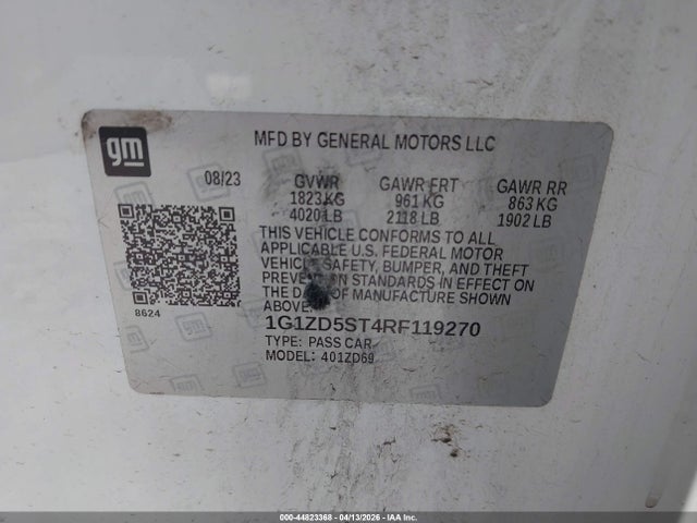 2024 Chevrolet Malibu Fwd 1lt მანქანა იყიდება აუქციონზე, vin: 1G1ZD5ST4RF119270, აუქციონის ნომერი: 44823368