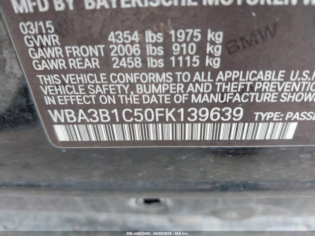 Продажа на аукционе авто 2015 Bmw 320i, vin: WBA3B1C50FK139639, номер лота: 44823488