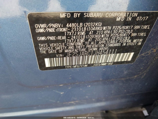 Продаж на аукціоні авто 2018 Subaru Forester 2.5i Limited, vin: JF2SJARC1JH454111, номер лоту: 44823515
