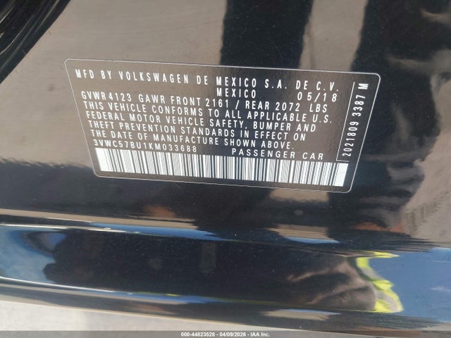 Продаж на аукціоні авто 2019 Volkswagen Jetta, vin: 3VWC57BU1KM033688, номер лоту: 44823528