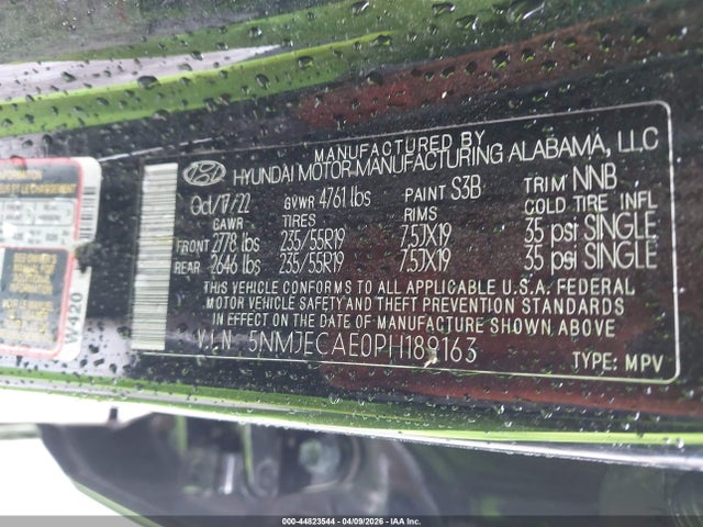 44823544 :رقم المزاد ، 5NMJECAE0PH189163 vin ، 2023 Hyundai Tucson Limited مزاد بيع