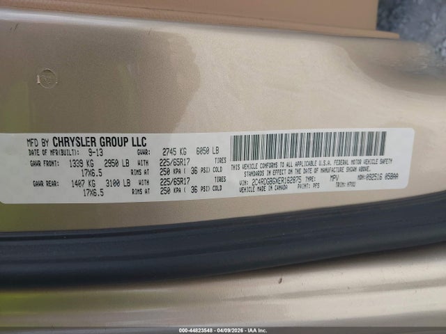 2014 Dodge Grand Caravan American Value Pkg მანქანა იყიდება აუქციონზე, vin: 2C4RDGBGXER162875, აუქციონის ნომერი: 44823548