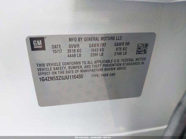 Aukcja sprzedaży 2018 Buick Lacrosse Preferred, vin: 1G4ZN5SZ0JU116435, numer aukcji: 44823563