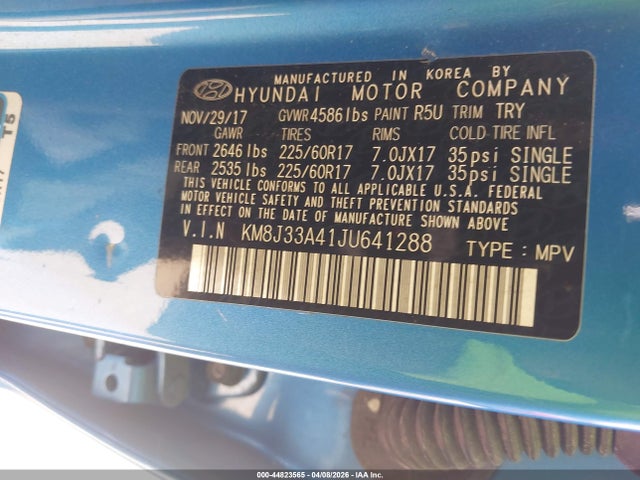 2018 HYUNDAI TUCSON KM8J33A41JU641288 Photo 8