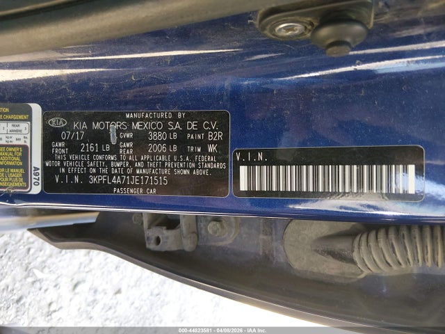 Продаж на аукціоні авто 2018 Kia Forte S, vin: 3KPFL4A71JE171515, номер лоту: 44823581