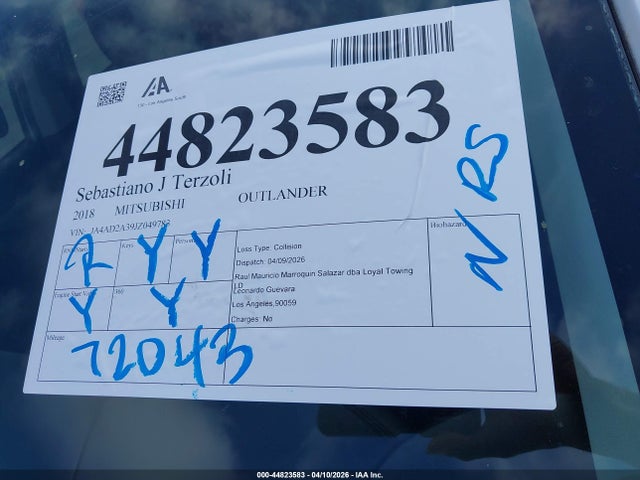 JA4AD2A39JZ049783 Mitsubishi Outlander Es