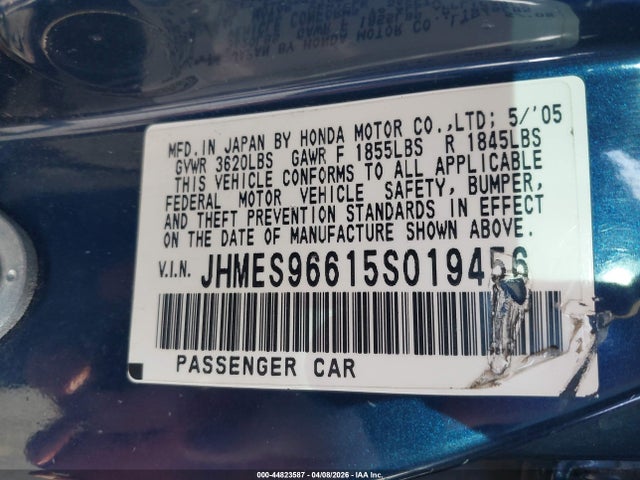 Продажа на аукционе авто 2005 Honda Civic Hybrid, vin: JHMES96615S019456, номер лота: 44823587